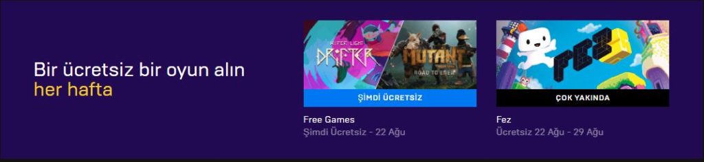 Epic Games Store Ücretsiz Oyun Steam