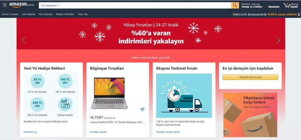 Amazon.com.tr’de Yılbaşı İndirimleri Başladı!