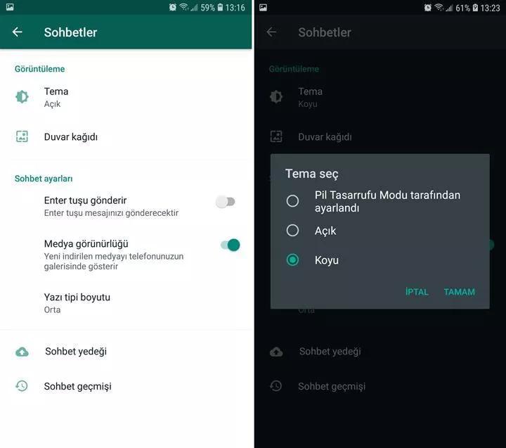 Whatsapp Koyu Tema Özelliği Yayında!